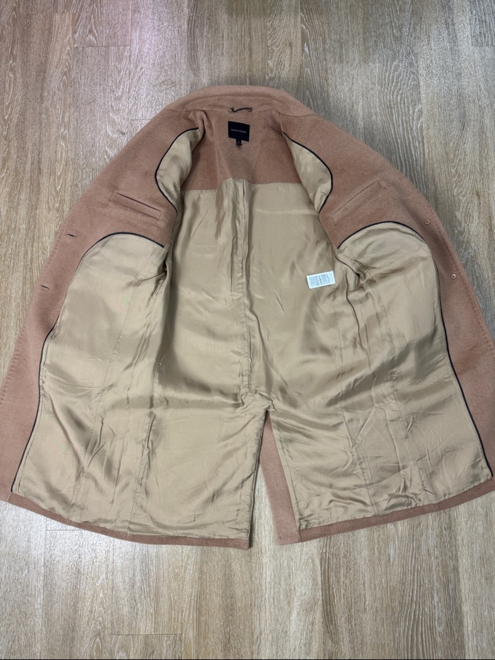 Banana Republic Sunday Coat Classic Camel Wool Alpaca Button Up Peacoat Top Coat - Picture 4 of 9